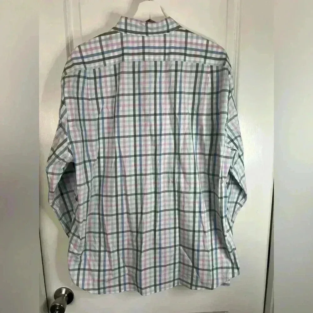J. Crew Mens Dark Patina Roadmap Gin Pastel Slim Flex Untucked Button-Down Shirt